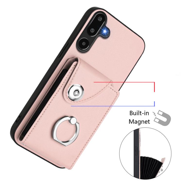 For Samsung Galaxy M16 5G / F16 5G Organ Card Bag Ring Holder Phone Case with Long Lanyard