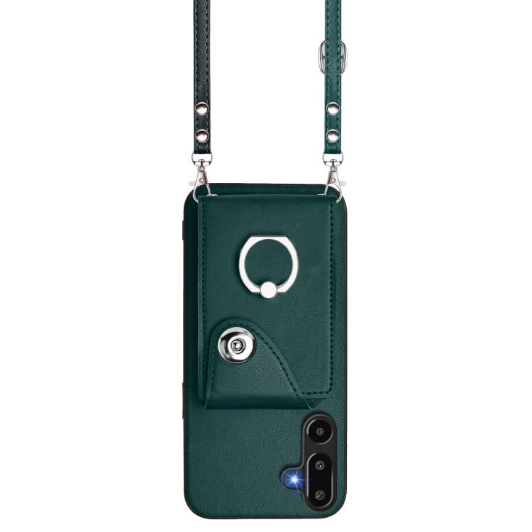 For Samsung Galaxy M16 5G / F16 5G Organ Card Bag Ring Holder Phone Case with Long Lanyard