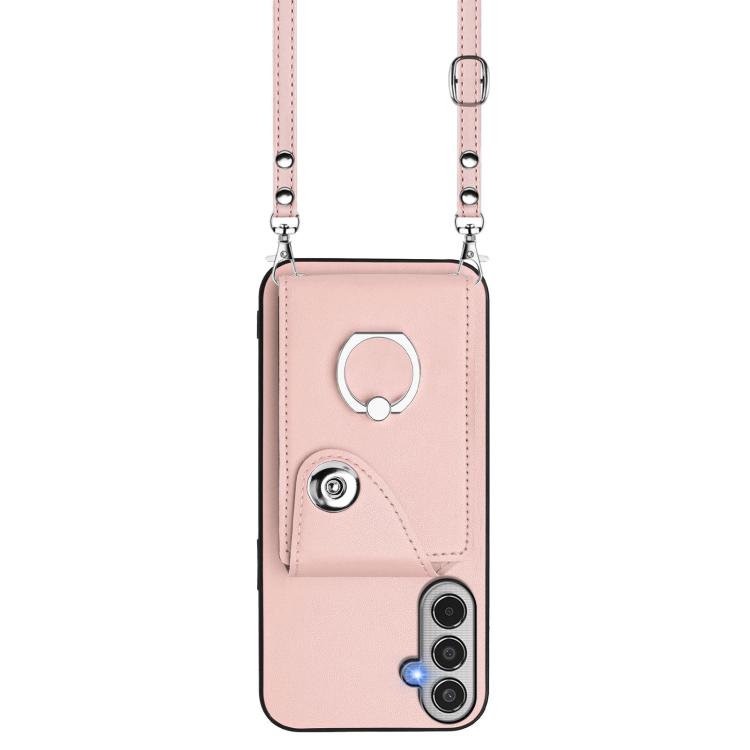 For Samsung Galaxy M35 5G Organ Card Bag Ring Holder Phone Case with Long Lanyard