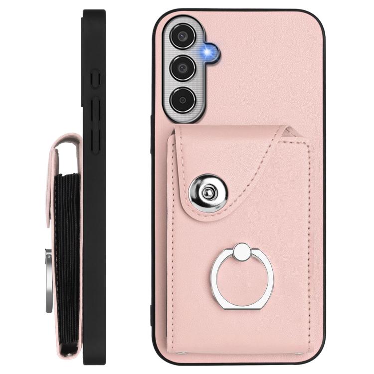 For Samsung Galaxy M35 5G Organ Card Bag Ring Holder Phone Case with Long Lanyard