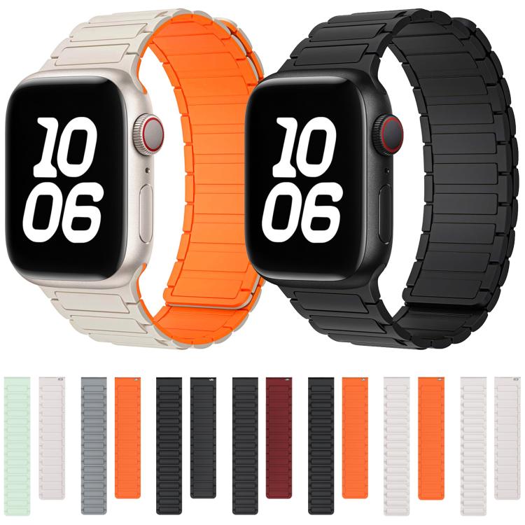 For Apple Watch 42 / 44 / 45 / 46 / 49mm xDfind I-shaped Magnetic Silicone Watch Band