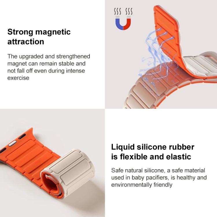 For Apple Watch 38 / 40 / 41 / S10 42mm xDfind I-shaped Magnetic Silicone Watch Band