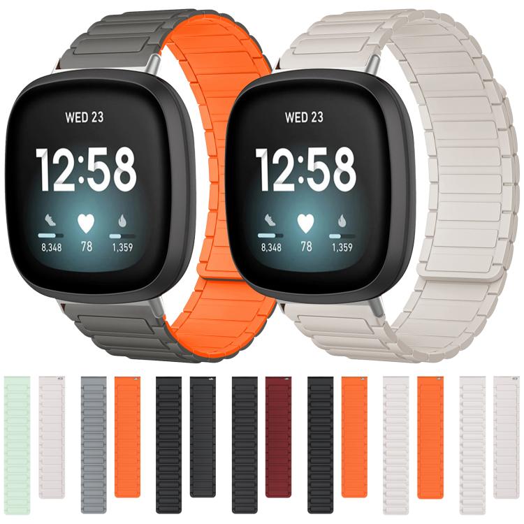 For Fitbit Versa 4 / 3 / Sense 2 / Sense xDfind I-shaped Magnetic Silicone Watch Band