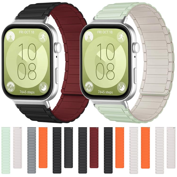 For Huawei Watch Fit4 / Fit4 Pro / Fit3 xDfind I-shaped Magnetic Silicone Watch Band
