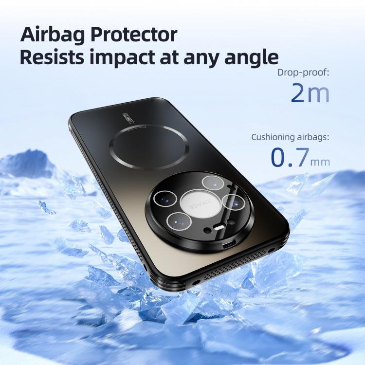 For Huawei Mate 80 Pro Max ABEEL Heat Dissipation Frosted MagSafe Phone Case with Lens Film