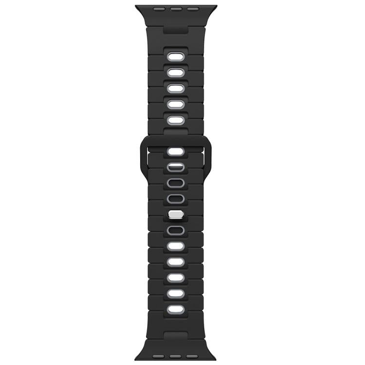 For Apple Watch 46mm / 49mm / 45mm / 44mm I-Shape Two-color Liquid Silicone Watch Band