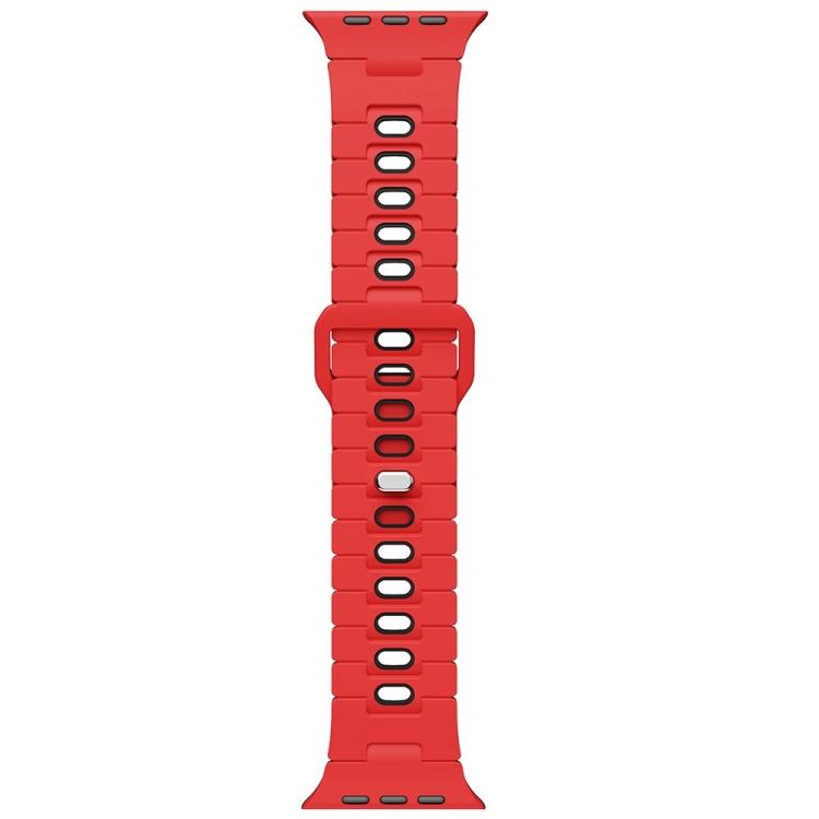 For Apple Watch 46mm / 49mm / 45mm / 44mm I-Shape Two-color Liquid Silicone Watch Band