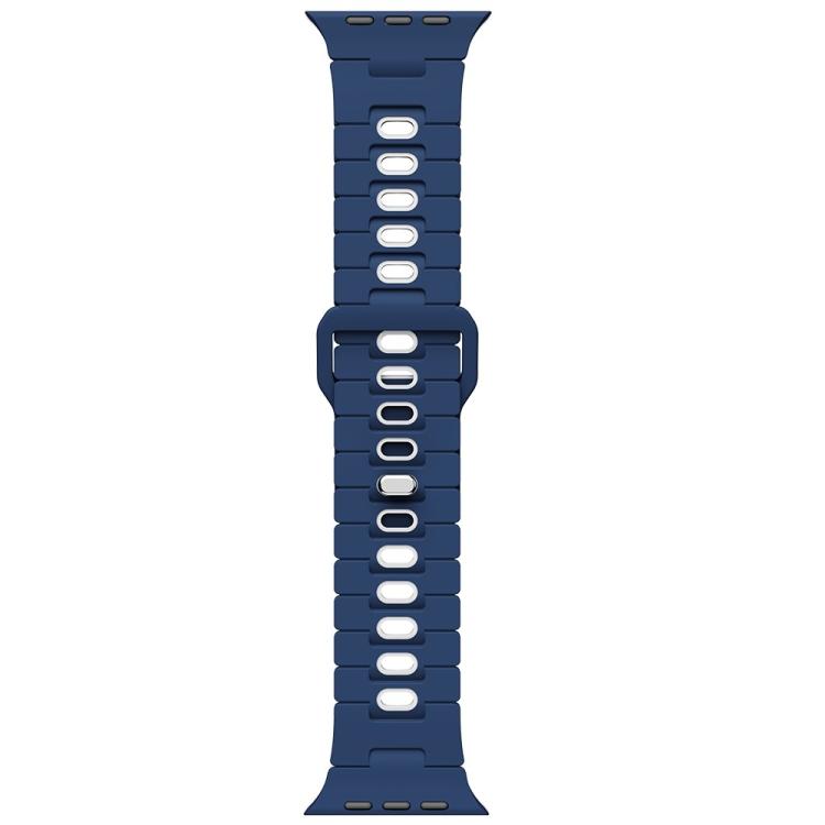 For Apple Watch 46mm / 49mm / 45mm / 44mm I-Shape Two-color Liquid Silicone Watch Band