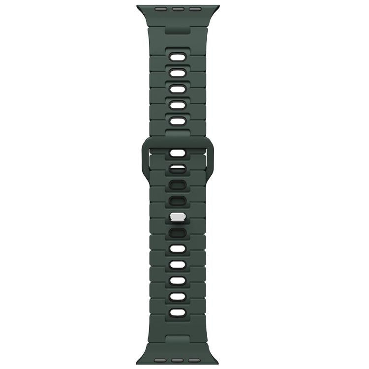 For Apple Watch 46mm / 49mm / 45mm / 44mm I-Shape Two-color Liquid Silicone Watch Band