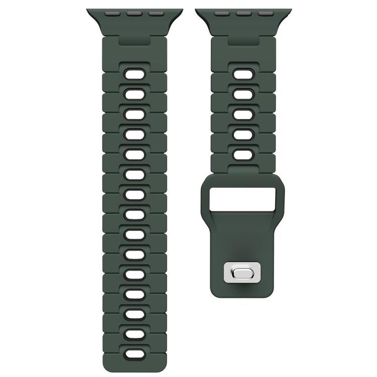 For Apple Watch 46mm / 49mm / 45mm / 44mm I-Shape Two-color Liquid Silicone Watch Band