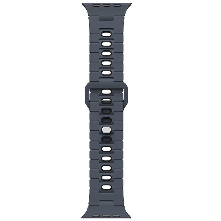 For Apple Watch 46mm / 49mm / 45mm / 44mm I-Shape Two-color Liquid Silicone Watch Band