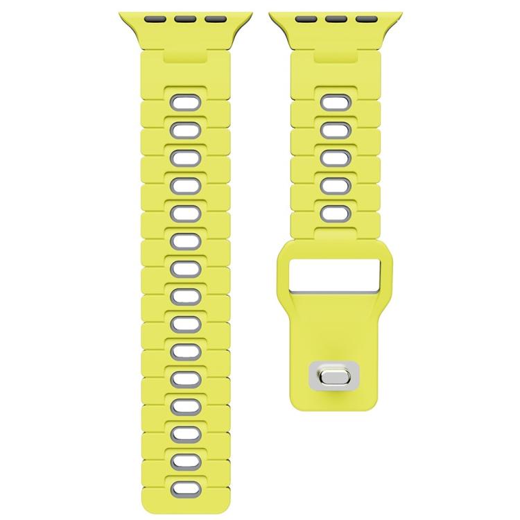 For Apple Watch 46mm / 49mm / 45mm / 44mm I-Shape Two-color Liquid Silicone Watch Band