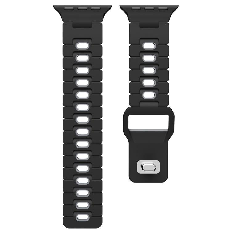 For Apple Watch 42mm / 41mm / 40mm / 38mm I-Shape Two-color Liquid Silicone Watch Band