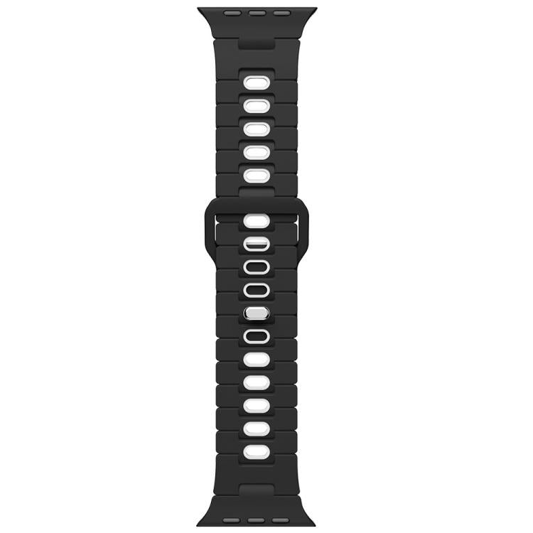 For Apple Watch 42mm / 41mm / 40mm / 38mm I-Shape Two-color Liquid Silicone Watch Band
