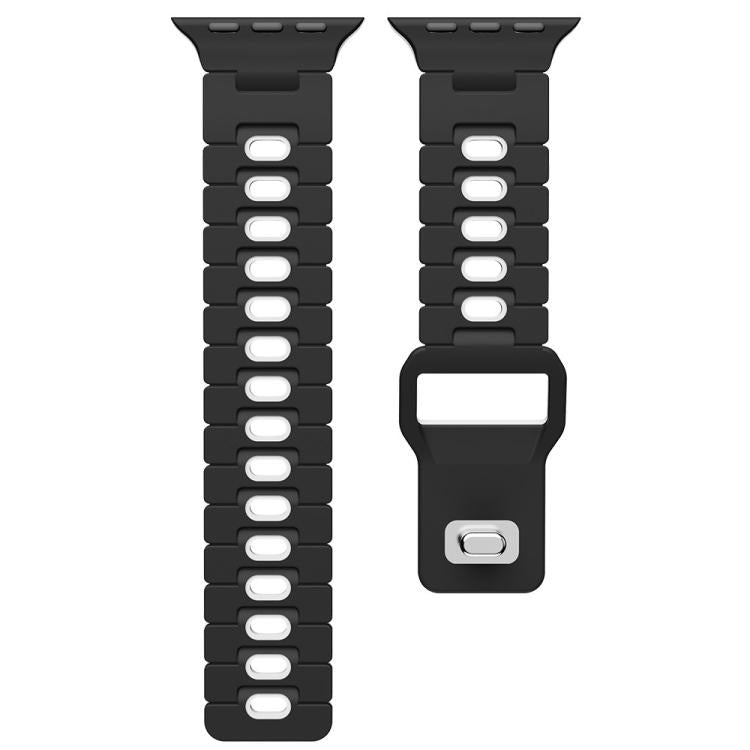 For Apple Watch 42mm / 41mm / 40mm / 38mm I-Shape Two-color Liquid Silicone Watch Band