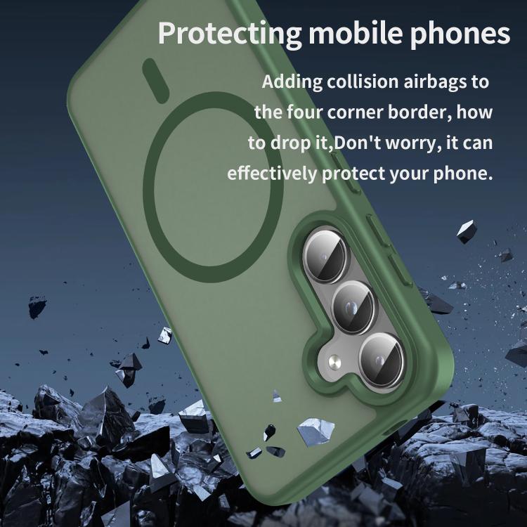 For Samsung Galaxy S24 5G Fanying Series PC Hybrid TPU Translucent Frosted MagSafe Phone Case