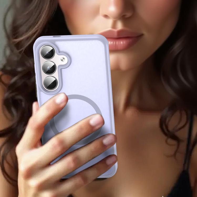 For Samsung Galaxy S24 5G Fanying Series PC Hybrid TPU Translucent Frosted MagSafe Phone Case