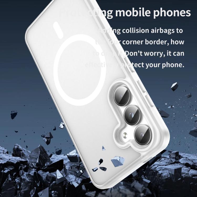 For Samsung Galaxy S24 5G Fanying Series PC Hybrid TPU Translucent Frosted MagSafe Phone Case