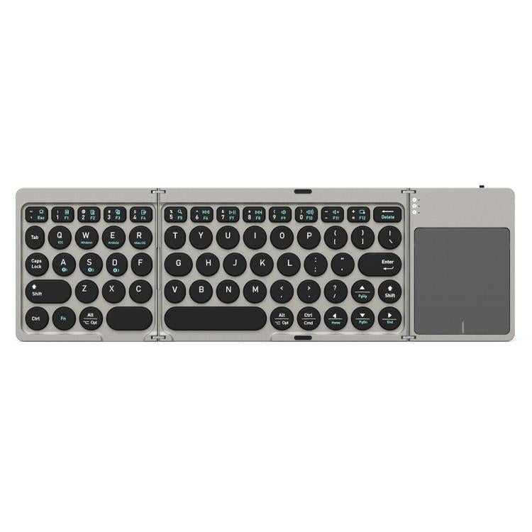 DUX DUCIS OK Flip Series Portable Tri-fold Wireless Touch Keyboard Leather Case - Black