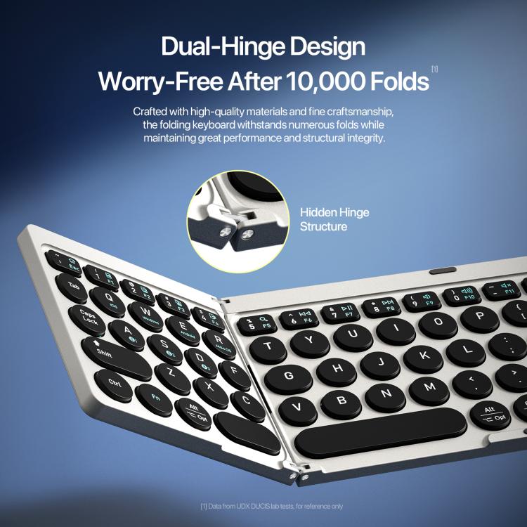 DUX DUCIS OK Flip Series Portable Tri-fold Wireless Touch Keyboard Leather Case - Black
