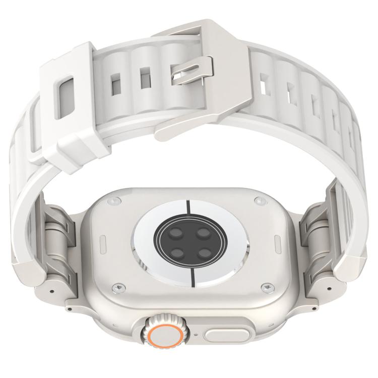 For Apple Watch 46mm / 49mm / 45mm / 44mm Mecha Stripe Texture Silicone Watch Band