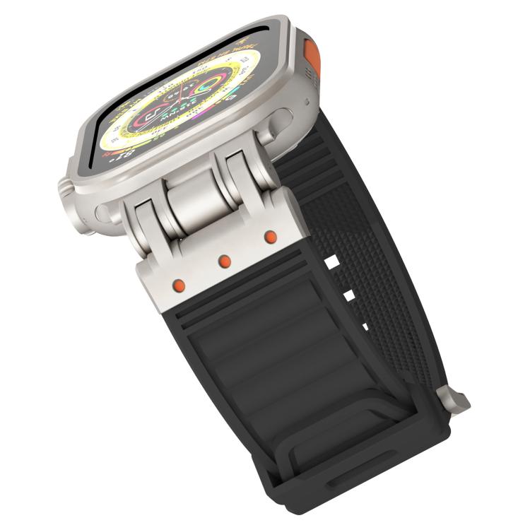 For Apple Watch 46mm / 49mm / 45mm / 44mm Mecha Stripe Texture Silicone Watch Band