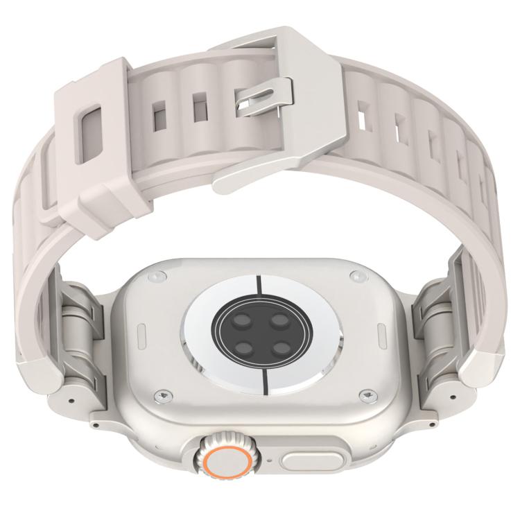 For Apple Watch 46mm / 49mm / 45mm / 44mm Mecha Stripe Texture Silicone Watch Band