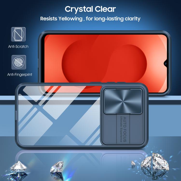 For Samsung Galaxy A26 5G Clear Acrylic + PC + TPU Lens Sliding Cover Full Coverage Phone Case