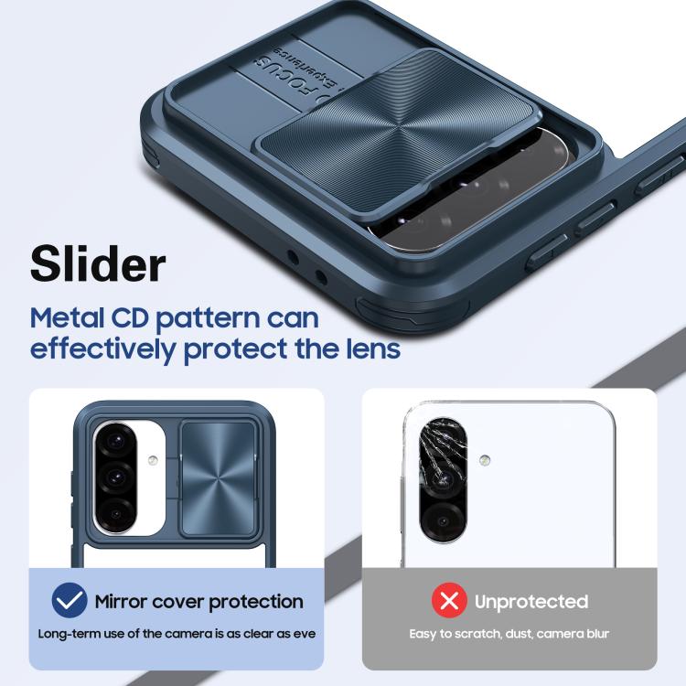 For Samsung Galaxy A26 5G Clear Acrylic + PC + TPU Lens Sliding Cover Full Coverage Phone Case