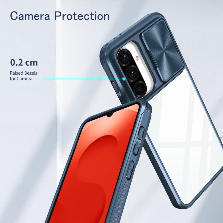 For Samsung Galaxy A26 5G Clear Acrylic + PC + TPU Lens Sliding Cover Full Coverage Phone Case
