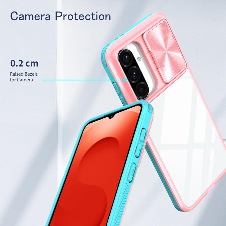 For Samsung Galaxy A26 5G Clear Acrylic + PC + TPU Lens Sliding Cover Full Coverage Phone Case