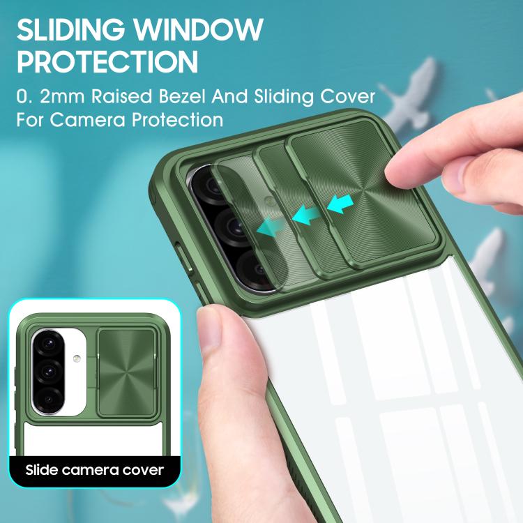 For Samsung Galaxy A26 5G Clear Acrylic + PC + TPU Lens Sliding Cover Full Coverage Phone Case