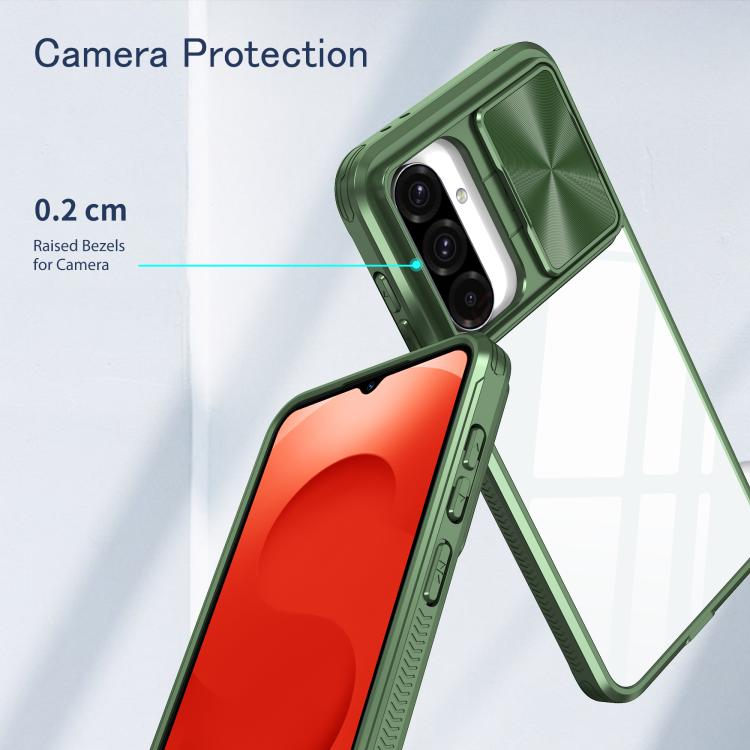 For Samsung Galaxy A26 5G Clear Acrylic + PC + TPU Lens Sliding Cover Full Coverage Phone Case