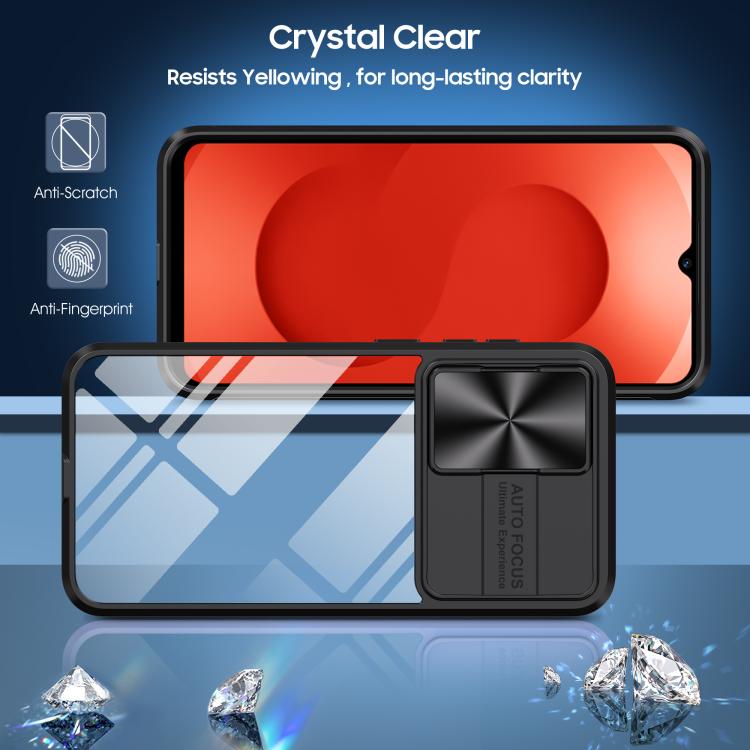 For Samsung Galaxy A26 5G Clear Acrylic + PC + TPU Lens Sliding Cover Full Coverage Phone Case
