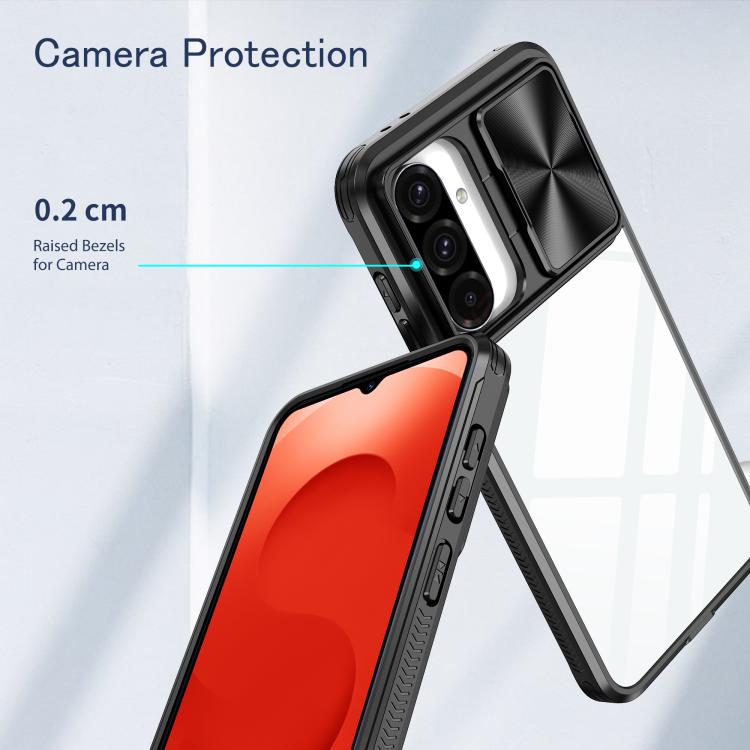 For Samsung Galaxy A26 5G Clear Acrylic + PC + TPU Lens Sliding Cover Full Coverage Phone Case