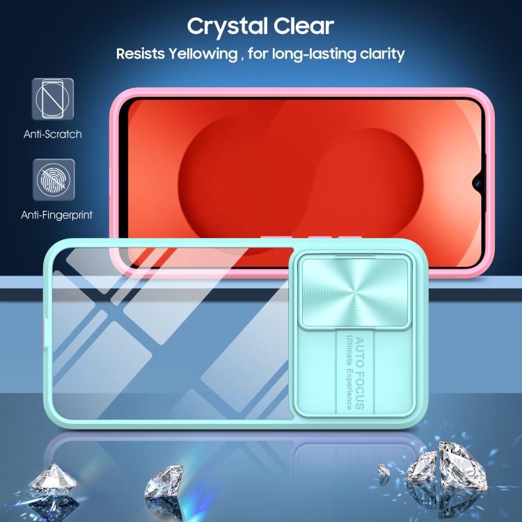 For Samsung Galaxy A26 5G Clear Acrylic + PC + TPU Lens Sliding Cover Full Coverage Phone Case