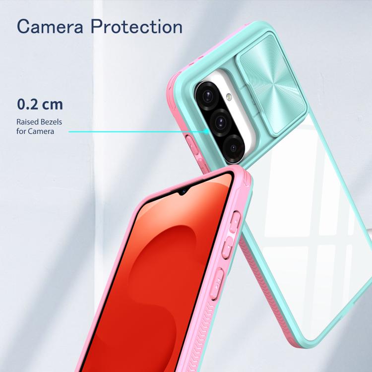 For Samsung Galaxy A26 5G Clear Acrylic + PC + TPU Lens Sliding Cover Full Coverage Phone Case