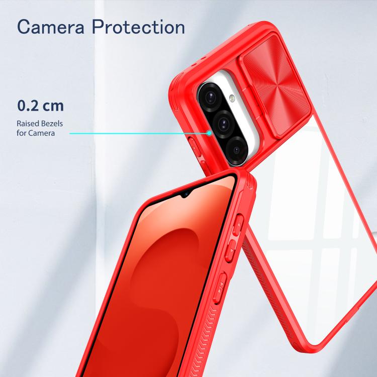 For Samsung Galaxy A26 5G Clear Acrylic + PC + TPU Lens Sliding Cover Full Coverage Phone Case