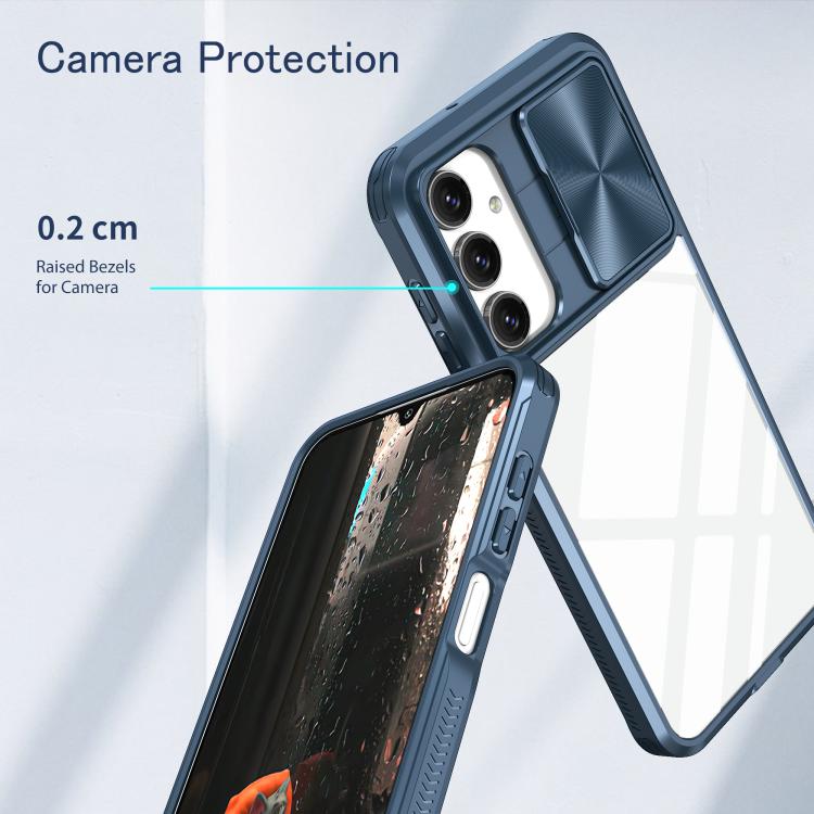 For Samsung Galaxy A16 5G Clear Acrylic + PC + TPU Lens Sliding Cover Full Coverage Phone Case