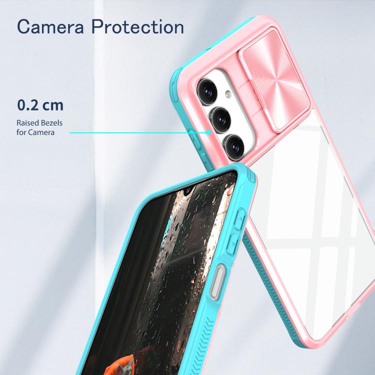 For Samsung Galaxy A16 5G Clear Acrylic + PC + TPU Lens Sliding Cover Full Coverage Phone Case
