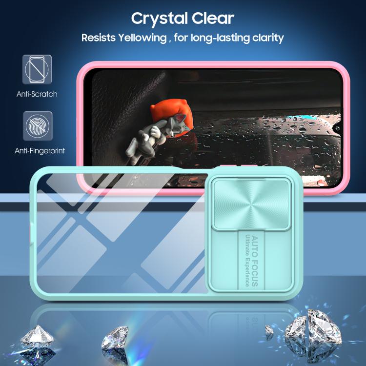 For Samsung Galaxy A16 5G Clear Acrylic + PC + TPU Lens Sliding Cover Full Coverage Phone Case