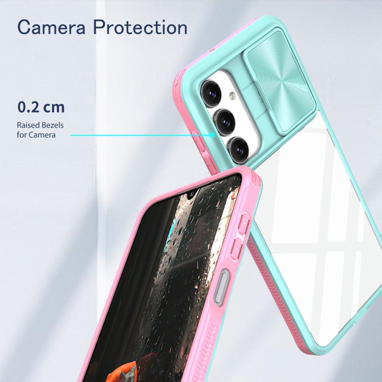 For Samsung Galaxy A16 5G Clear Acrylic + PC + TPU Lens Sliding Cover Full Coverage Phone Case