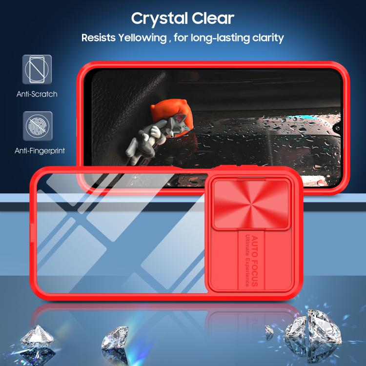 For Samsung Galaxy A16 5G Clear Acrylic + PC + TPU Lens Sliding Cover Full Coverage Phone Case