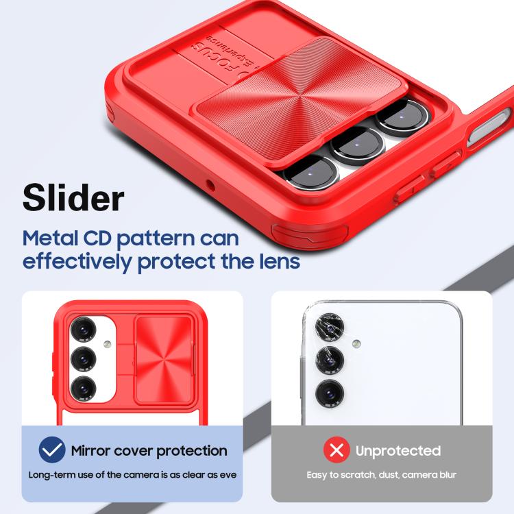 For Samsung Galaxy A16 5G Clear Acrylic + PC + TPU Lens Sliding Cover Full Coverage Phone Case