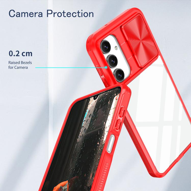 For Samsung Galaxy A16 5G Clear Acrylic + PC + TPU Lens Sliding Cover Full Coverage Phone Case