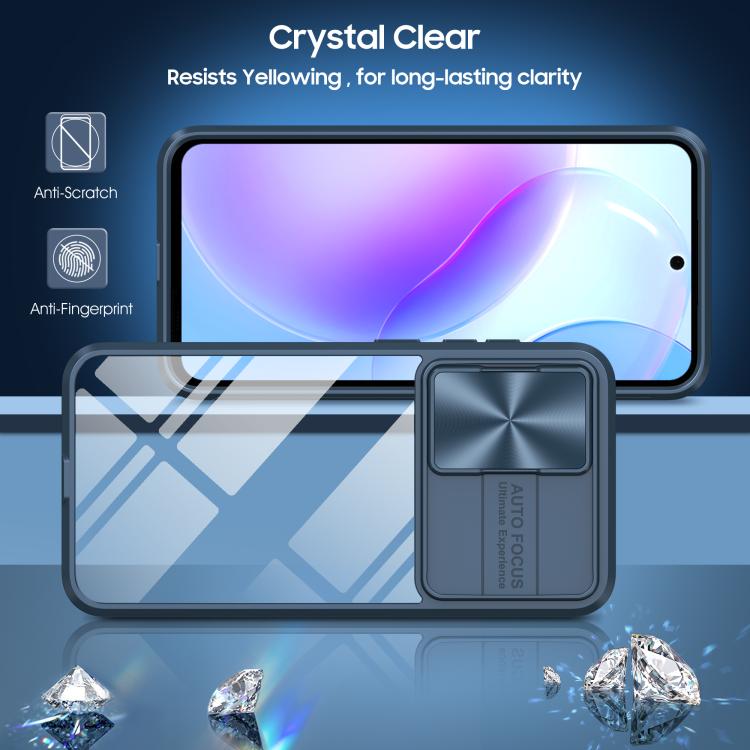 For Samsung Galaxy A56 5G / A36 5G Clear Acrylic + PC + TPU Lens Sliding Cover Full Coverage Phone Case