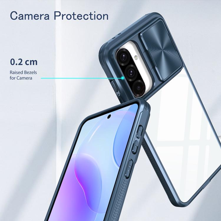 For Samsung Galaxy A56 5G / A36 5G Clear Acrylic + PC + TPU Lens Sliding Cover Full Coverage Phone Case