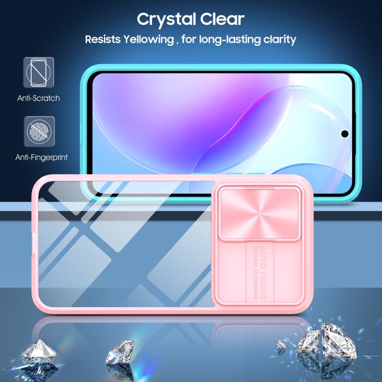 For Samsung Galaxy A56 5G / A36 5G Clear Acrylic + PC + TPU Lens Sliding Cover Full Coverage Phone Case
