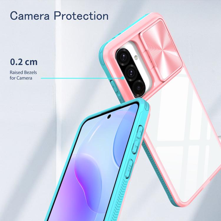 For Samsung Galaxy A56 5G / A36 5G Clear Acrylic + PC + TPU Lens Sliding Cover Full Coverage Phone Case