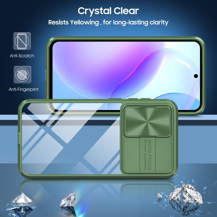 For Samsung Galaxy A56 5G / A36 5G Clear Acrylic + PC + TPU Lens Sliding Cover Full Coverage Phone Case